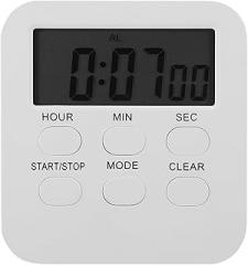TIDTALEO Silent Digital Desk Timer with Clear LCD Display for Cooking and Study Portable Kitchen Countdown Clock for Teachers and Seniors Use White Electronic Timer