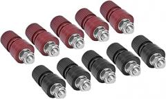 Brass Plated Binding Post Grounding Terminal for Hardware and Electronics, 5 Pairs M6 Thread Power Terminal for Electrical Appliances