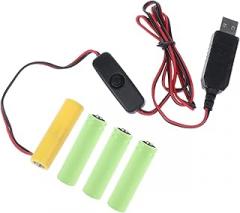 USB Power Converter AA Battery Replace 4Pcs 1.5V AA Batteries for Remote Control LED Light Electronic Toy