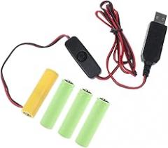 USB Power Converter AA Battery Replace 4Pcs 1.5V AA Batteries for Remote Control LED Light Electronic Toy
