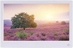 11.6/13-inch IPS Screen 1080P Digital Photo Frame, Electronic Photo Album with Calendar and Clock – White