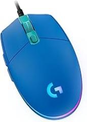 Logitech G203 Prodigy Wired Gaming Mouse, 8,000 DPI, RGB, Lightweight, 6 Programmable Buttons, On-Board Memory, Compatible with PC/Mac - Blue