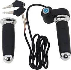 Handlebar Accessories Motorcycle 25mm Handle Grips Electronic Throttle Hand Grips with Lock Key Black Compatible with Harley Citycoco Electric Scooter