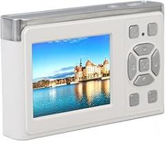 Digital Camera, 50MP Point and Shoot Digital Camera with 2.2 Inch Screen, Flashlight, Electronic Image Stabilization, 1080P Video Recording (White)