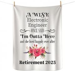 DesiDD Electronic Engineer Retirement Blanket 2025 for Women - Gifts for Retired Boss Electrical Engineer Farewell Party Decoration for Lady Female Her - Sherpa Fleece 50x60 - Bed Sofa