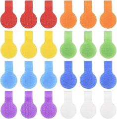 30Pcs Wire Label Tags Cable Labels with Writable Surface Multi Color Small Durable Nylon Electrical Wires Markers Hook and Loop Waterproof Write on Cord Tag for Electronics Computer Manage