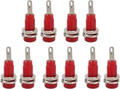 J.40003 10 Pcs 2 mm Banana Socket, PA Extended Post Plug Adapter, Low Loss Banana Jack Panel Socket, Banana Panel Socket for Electronic Instrument (Red)