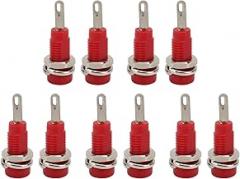 2mm Banana Socket, 10Pcs J.40003 2mm Banana Jack Panel Socket Extended Post Plug Adapter for Electronic Instrument, Connectors & Adapters(Red)