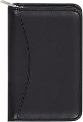 Scully Leather Zip Pocket Agenda Soft Plonge 5008Z Organizer,Black