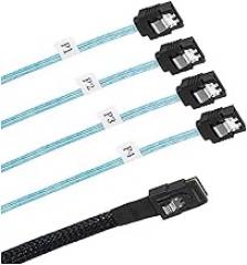 MI NI S*A*S to Adapter Converter,MI NI S*A*S SFF 8087 Controller 6gb to 4SATA Forward Breakout Cable,SFF-8087 Connector to 4(0.75M,SF-009)