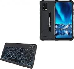 BoxWave Keyboard Compatible with Umidigi Bison 2 Pro - SlimKeys Bluetooth Keyboard - with Backlight, Portable Slim LED 7 Colors - Jet Black