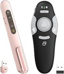 QUI Presenter Clicker Bundle | Pen-Shaped USB A Pink & Remote-Shaped USB A Black