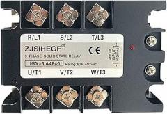 Electronic Parts China BrandThree Phase JGX-3 4840AA/DA Solid State Relay with for 3phase SSR Heat Sink 40A Input 3-32VDC 90-280VAC 24-480AAC(Size:AC-AC)