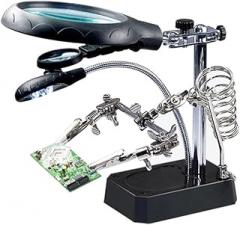 5 LED Lighting Bracket Magnifying Glass Desktop Maintenance Auxiliary Electronic Inspection Magnifying Glass, WANGZC001