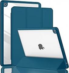 iPad 9th Generation Case 2021/iPad 8th Generation Case 2020 10.2 Inch with Pencil Holder, iPad 7th Gen 2019 Case with Clear Transparent Back, Auto Wake/Sleep Cover(Teal)