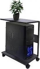 Computer Tower Stand, 2-Tier Under Desk CPU Holder with Lockable Wheels, PC Stand Floor Stand with Baffle Adjustable Footbeds, PC Stand for Floor Fits Most PC Home Office Gaming Accessories (Black)