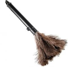 Feathers Dusters Tool with Ostrich Feathers and ABS Handle for Dusting Shelves Blinds Electronics and Home Surfaces