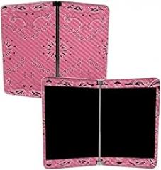 MIGHTY SKINS MightySkins Carbon Fiber Skin for Microsoft Surface Duo - Pink Bandana | Protective, Durable Textured Carbon Fiber Finish | Easy to Apply, Remove, and Change Styles | Made in The USA