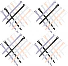 VANZACK 40pcs Silicone Cable Ties Cord Organizer for Electronics Home Office Wire Management Colorful Reusable Zip Straps Random Color