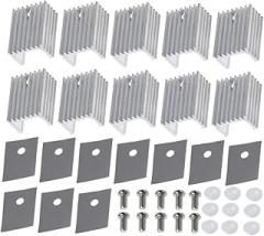 10pcs Aluminum Heat Sink for Semiconductor Cooling Lightweight Radiator for Voltage Regulators High-Performance Electronic Chip Protection Easy Installation Cooling Fin (10pcs)