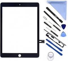 Touch Screen Digitizer Repair Kit for iPad 6 6th Generation 2018 9.7inch (A1893 A1954) Front Glass Replacement (Without Home Button,Not Include LCD) +Pre-Installed Adhesive +Tools (Black)