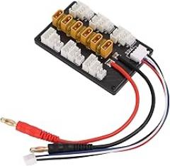 Parallel Charging Board XT30 Expansion Adapter Compatible with IMAX B6 - Supports 6 Groups of 1S 2S 3S Lithium Polymer Batteries - Features 30A and Short Circuit Protection
