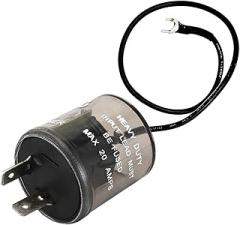 2 Pin LED Flasher, 12V Car Electronic LED Turn Signal Flasher Relay with Ground Wire, Two Prong Round Relay Fix Turn Signal Bulbs & Fast Hyper Flash for Car Motorcycle Truck