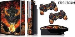 PS3-Original-Designer skin for FAT Playstation 3 System, PS3 Controller skin included - Firestorm