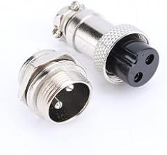 Yosoo M16 16mm 2 Pin Screw Type Electrical Aviation Plug Socket Connector Used in Data Acquisition Systems and Electronic Connector of Aviation (2 Pin)