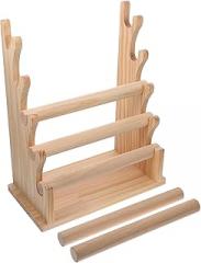 Milisten Multi-tier Wooden Jewelry Display Stand 5-layer Bracelets Holder Hanging Pendant Rack Tabletop Accessories Organizer for Home and Store Use