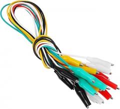 Zerodeko 10pcs Alligator Dual-Ended Electrical Testing Wires for Circuit Connection Secure Clamping for Automotive Repairs and Electronic Projects