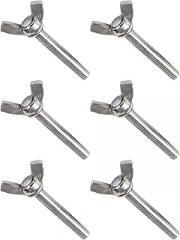 304 Stainless Steel Wing Screws, M3 M4 M5 Butterfly Wing Nuts Assortment Kit, Thumb Hand Screws for Electronic Equipment, 6 Pcs (M3*35 * 0.5)