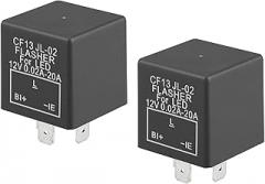 2 Pcs Electronic LED Flasher Relay Fix, CF13 JL-02 3 Pin LED Turn Signal Light Bulbs Blink Flash Universal for Car Motorcycle Dustproof Plastic Black