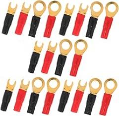 20pcs Insulated Ring and Fork Terminals Durable Brass Electrical Crimp Connectors for Car Audio and Electronic Projects Easy Installation and Reliable Conductivity