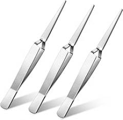 Minatee 3 Pieces Reverse Tweezers for Crafting Cross Locking Electronics Tweezers Reverse Action Forceps Tension Stainless Steel Craft Jewelry Electronics Laboratory