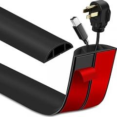 Adhesive Floor Cable Covers Floor Cable Management Power Cord Protector Cord Hider Cuttable Wire Cover Easy to Use PVC Adhesive Cuttable Wire Cover