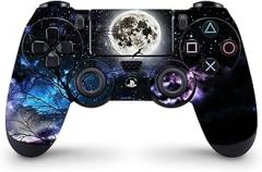 ZOOMHITSKINS Compatible with PS4 Controller Skin, Dark Moon Night Sky Tree Landscape Anime, Durable, Vinyl, Made in The USA
