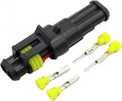 fengpeng 10 Sets Kit 2 Pin Way AMP Super Seal Waterproof Electrical Wire Connector Plug