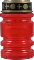 Red Flameless Electronic Candle Cross LED Memorial Light for Cemetery Grave Decorations Prayer Lamp Garden Patio Religious Use (no Batteries)