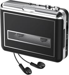 Cassette Player - Compact Tape Player Portable Recorder with Earphone-Convert Audio Music Cassette to MP3 Digital, Compatible with Laptop/PC/MAC- for Entertainment, Travel, Light Sports(Black)