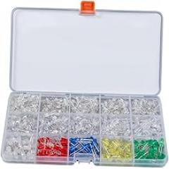 HOMSFOU 3mm 5mm Led Light Emitting Diodes Assorted Colors Diffused Round Led Bulbs Resistors Kit for Electronics