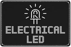 Electrical LED Warning Sign - 12x8 inch Metal Decor Sign, Home Kitchen Farm Garden Garage Wall Decor, for Electronics Labs & Homes, Christmas Electrical Safety, Indoor/Outdoor Use