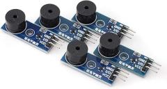 Passive Buzzer Module Low Level Actuator Sound Module 3.3~5V Pin Control for Electronic Projects, Set of 5