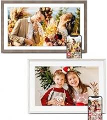Frameo Digital Picture Frame 2 Pack, 1pc 10.1inch 1280 * 800 Digital Photo Frame 32GB Memory, 1pc 15.6 Inch Photo Frame Electronic 32GB Memory, 1920 * 1080 Touch Screen, Auto-Rotate, Share Photo Video