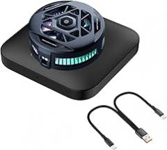 CarPlay AI Box Cooler, Semiconductor Direct Cooling Fan, Ultra-Quiet Performance Radiator with Strong Magnetic, Silent RGB, Universal Fit, Includes 2-in-1 USB-C Cable (Black)