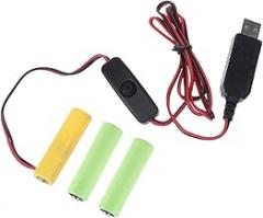 USB Power Converter DC-Buck Battery Replace 3X 1.5V AA Batteries for LED Light Radio Electronic Toy