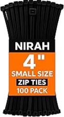 Small Zip Ties Black 4 inches – 18 LB Strength, UV-Resistant, Self-Locking Nylon Small Cable Ties, Mini Zip Ties for Electronics, Wire Management, Office, Garden, Craft & Decorations by Nirah