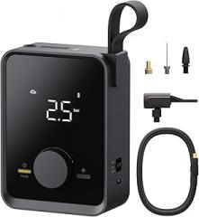 HOTO Tire Inflator Portable, Electric Air Pump Pro for Car Tires with Digital Pressure Gauge 120PSI, Cordless Tire Pump with 12V Motor, 7500mAH Battery, Air Compressor for Car, Motorcycle, Bike, Ball