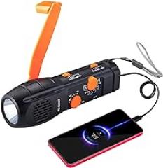 Emergency Radio Hand Crank with Flashlights, Portable AM/FM NOAA Weather Radio Alert and Survival Flashlight SOS Alarm