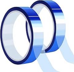 2 Rolls 20mmx108ft Blue Heat Tape Heat Transfer Tapes for Sublimation Blanks Thermal Heating Resistant Tape for Press Thermal Tapes for Vinyl Press and Electronics,No Residue